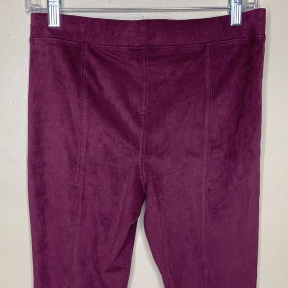EXPRESS Leggings Burgundy Hem Exposed Zippers - Picture 1 of 5